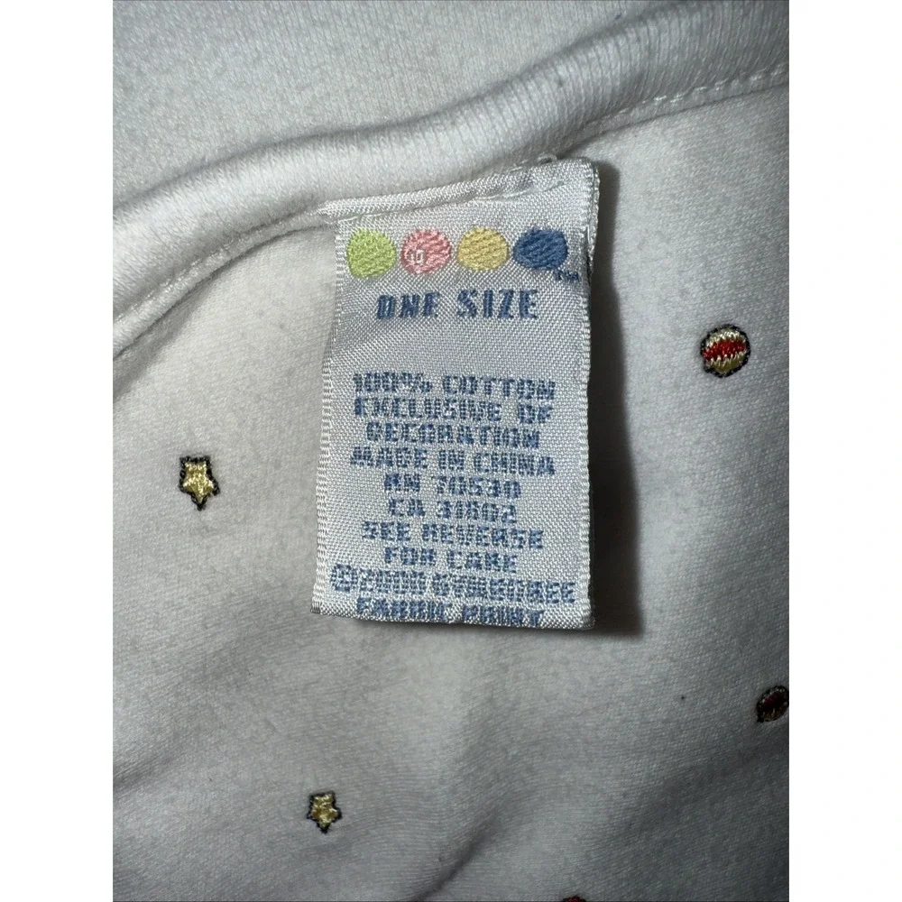 Vintage Gymboree Baby Blanket White Cotton Red Yellow Star Ball Circus Elephant‎